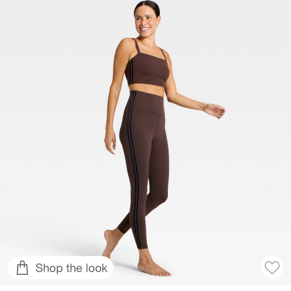 All in Motion Brown Leggings with Black Stripe